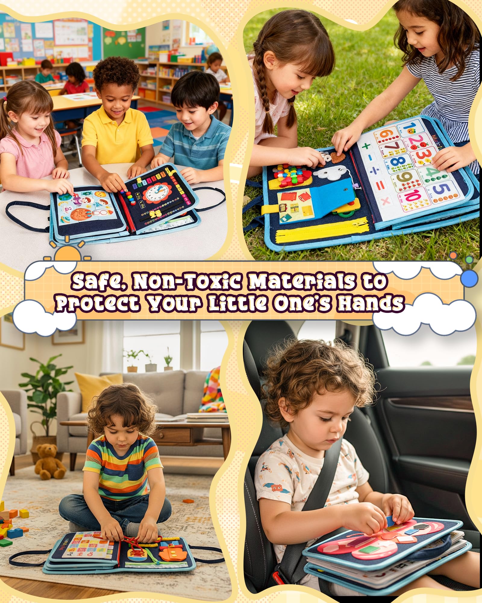 LADFAR includes shapes, colors, numbers, and a clock for early learning.