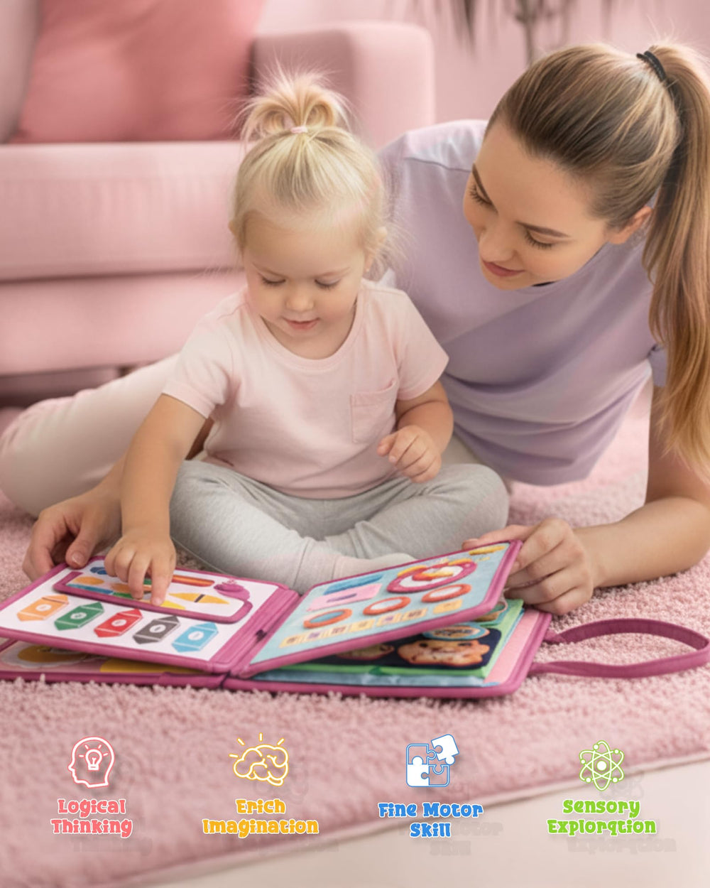 LADFAR Busy Board travel-friendly with carry handle for trips