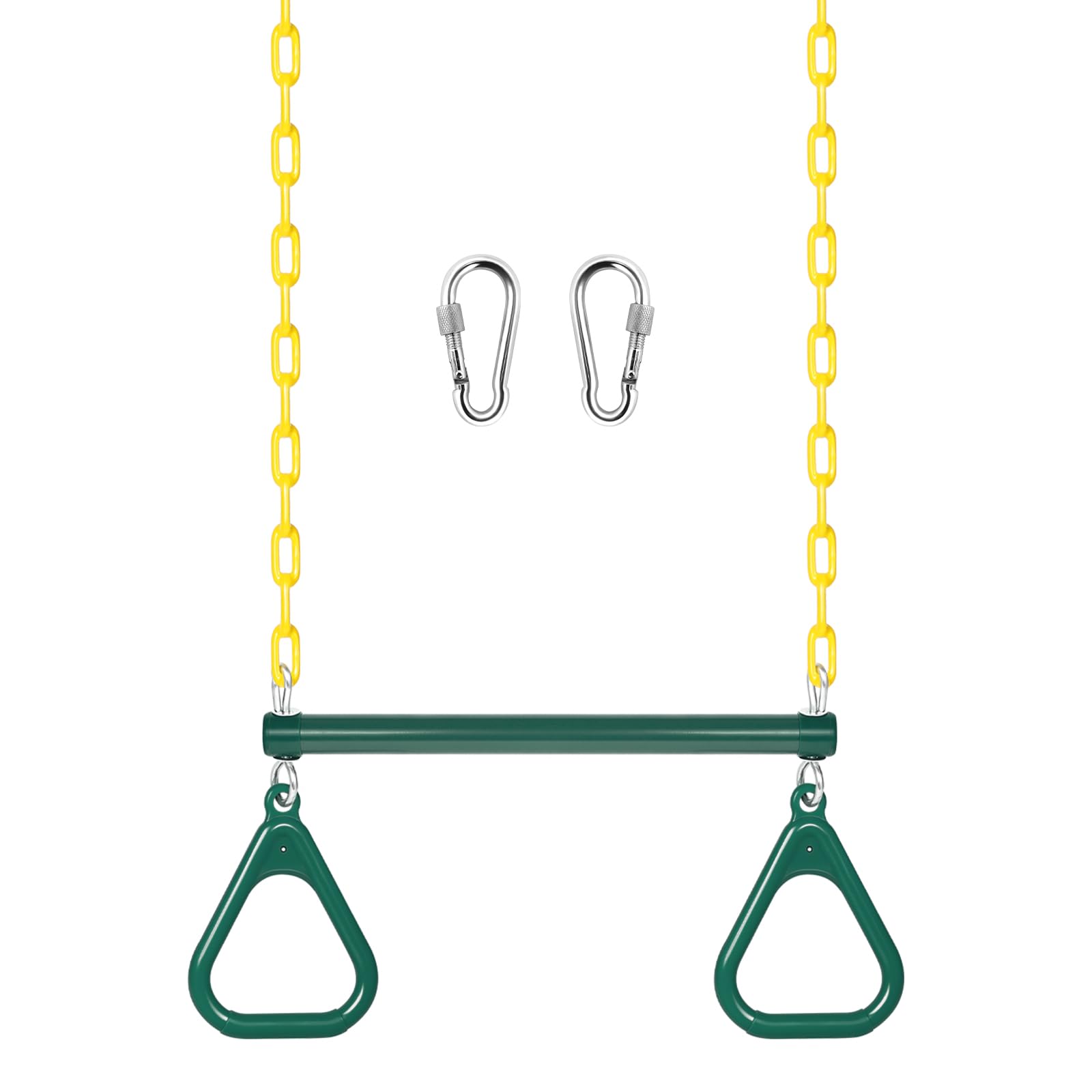 LadyRosian gym rings trapeze bar 16-inch for safe backyard fun
