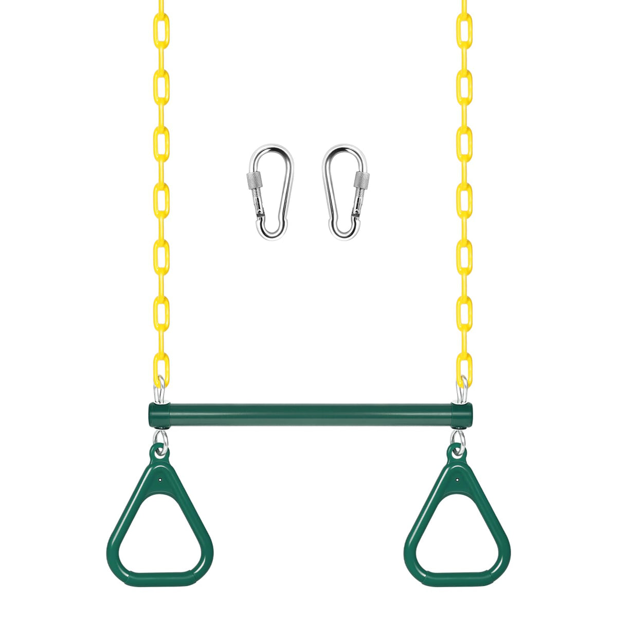 LadyRosian gym rings trapeze bar 16-inch for safe backyard fun
