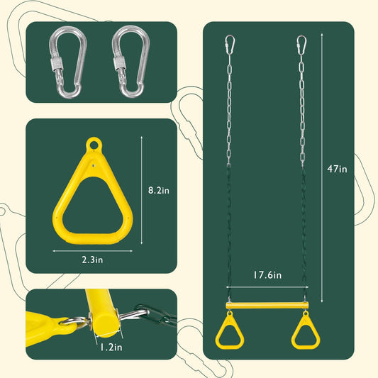 LadyRosian metal rings with soft grips for easy hanging.