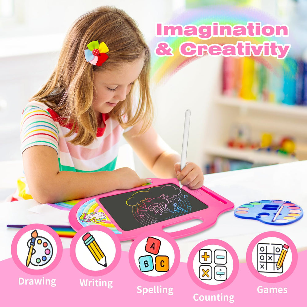 LAEBUILD 8.5-inch LCD tablet with anti-glare surface for kid-friendly drawing