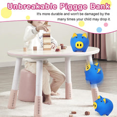 Laebuild Magic Piggy Bank coins inside reveals large capacity for coins.