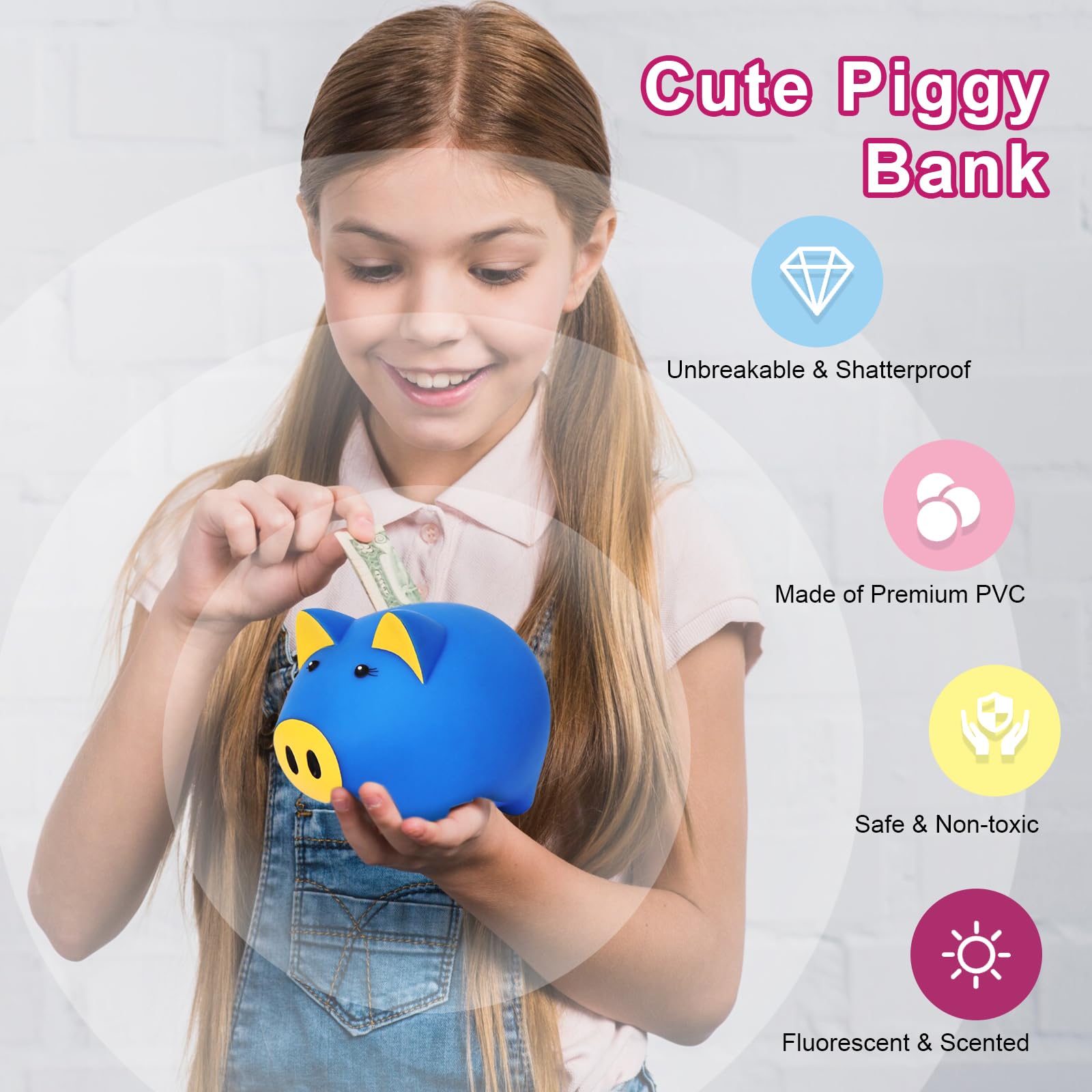 Laebuild Magic Piggy Bank lock lid secures savings and easy withdrawals.