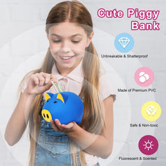 Laebuild Magic Piggy Bank lock lid secures savings and easy withdrawals.