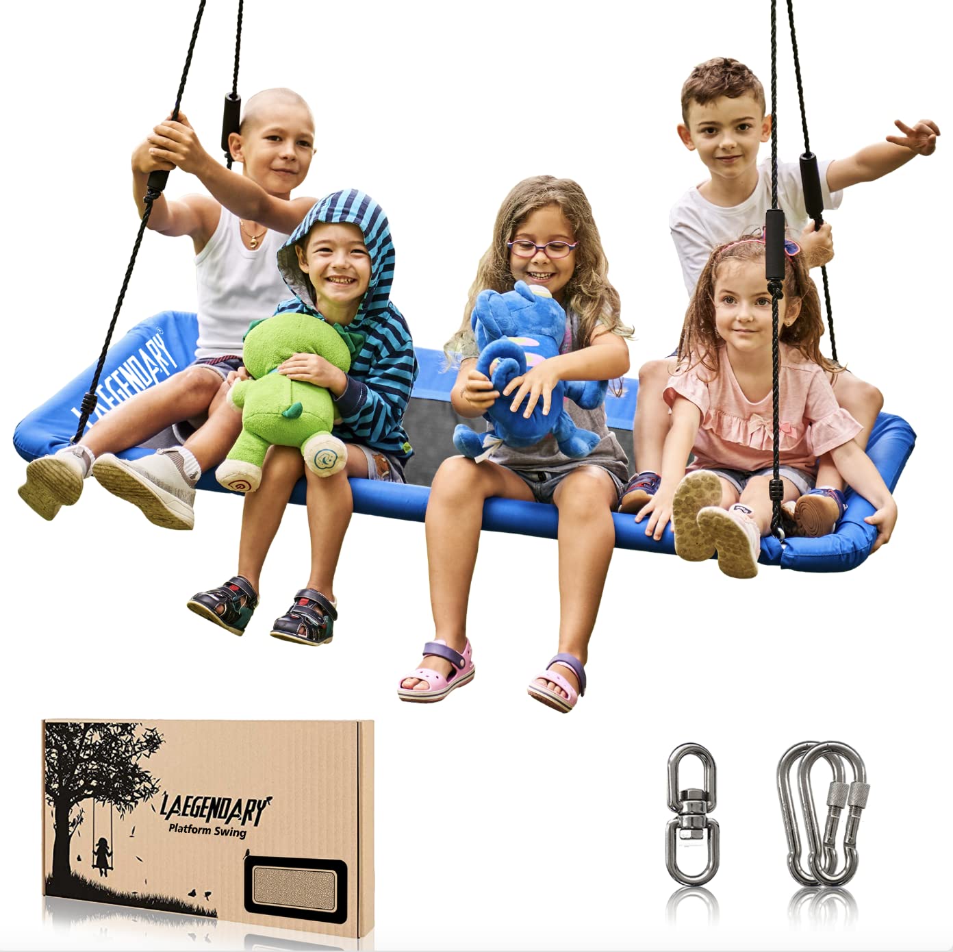 Laegendary saucer swing 60-inch outdoor, sturdy outdoor fun for family play and relaxation.