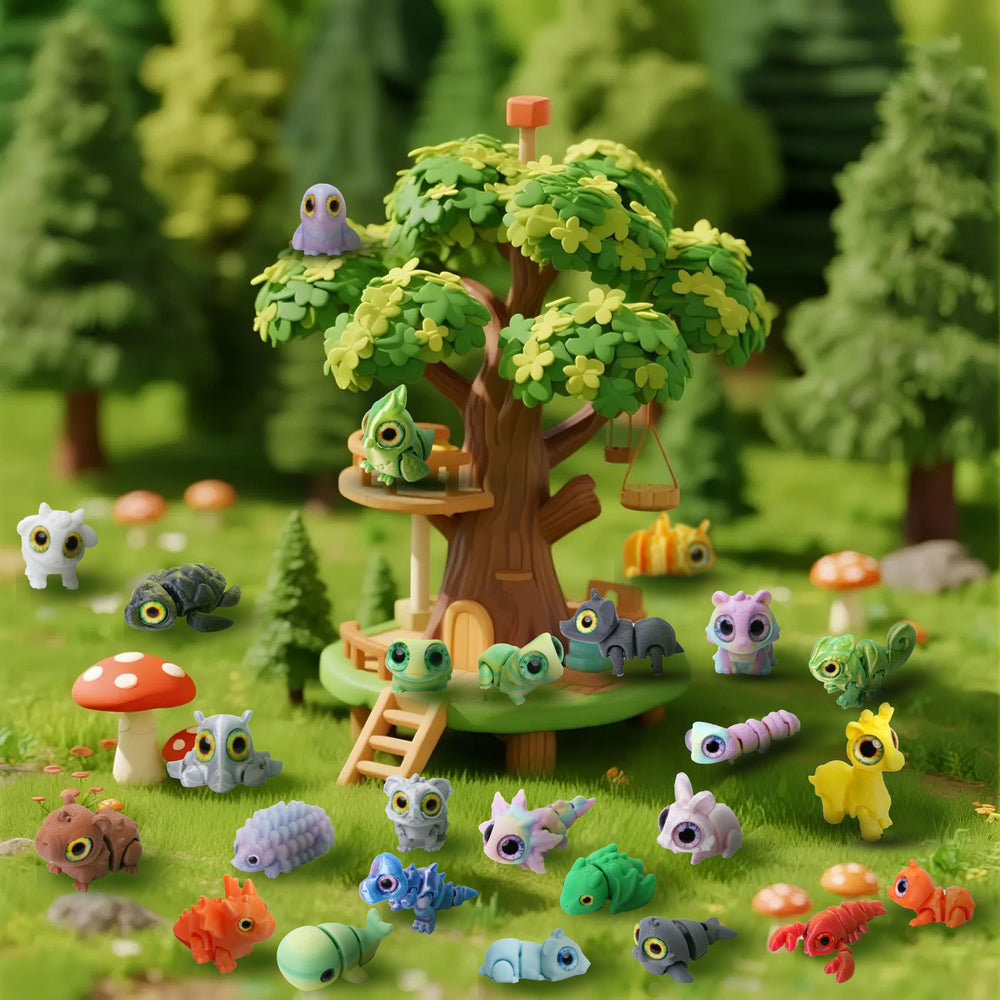 Laehovr articulated desk pets collection with poseable figures.