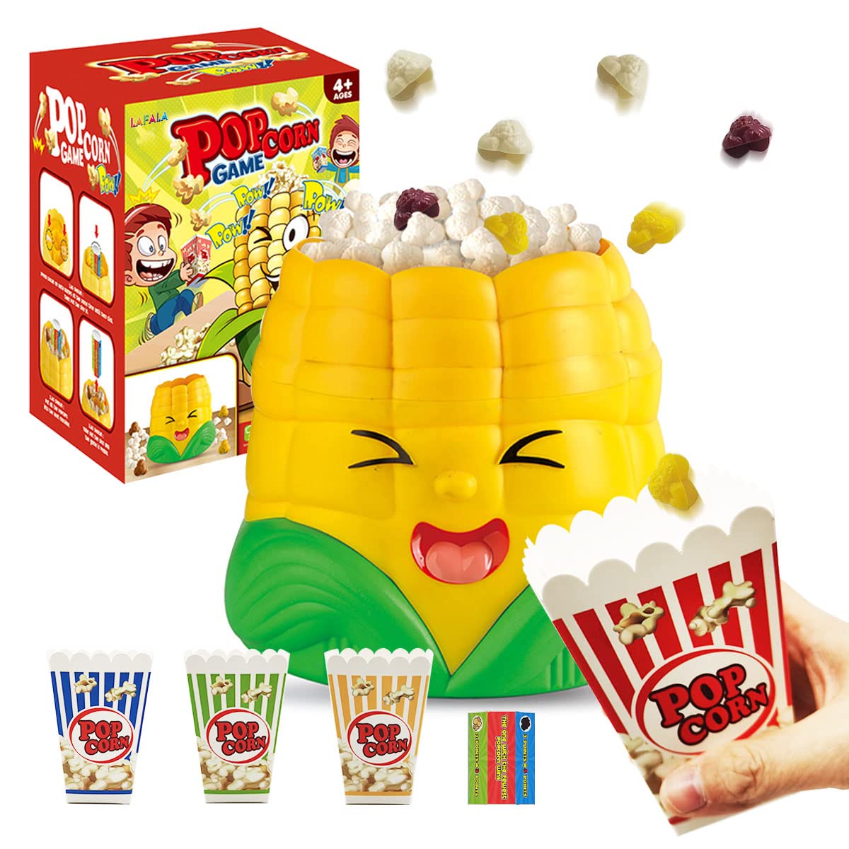 LAFALA Kids Board Game popcorn cups catching kernels during family night fun