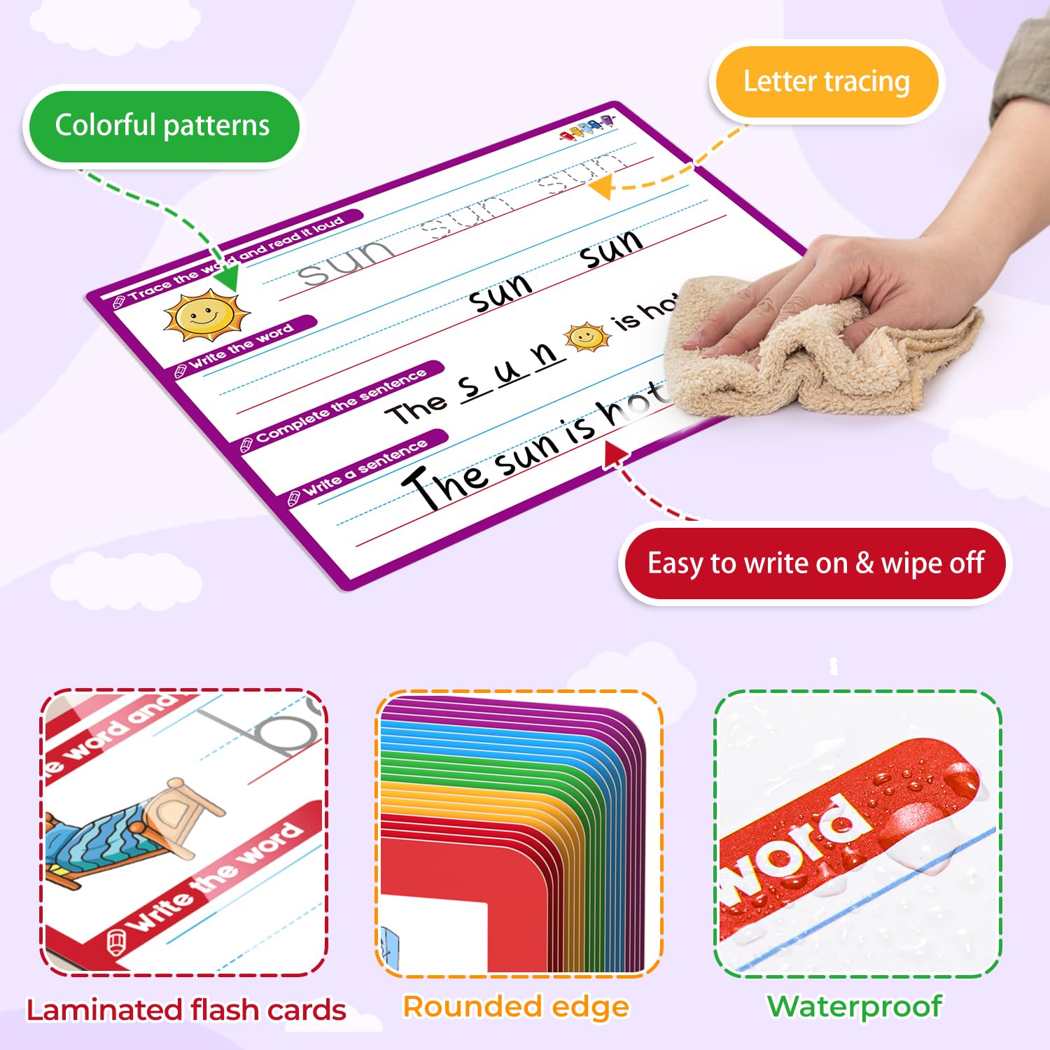 Laffunz dry-erase cards for repeated CVC practice and easy cleanup