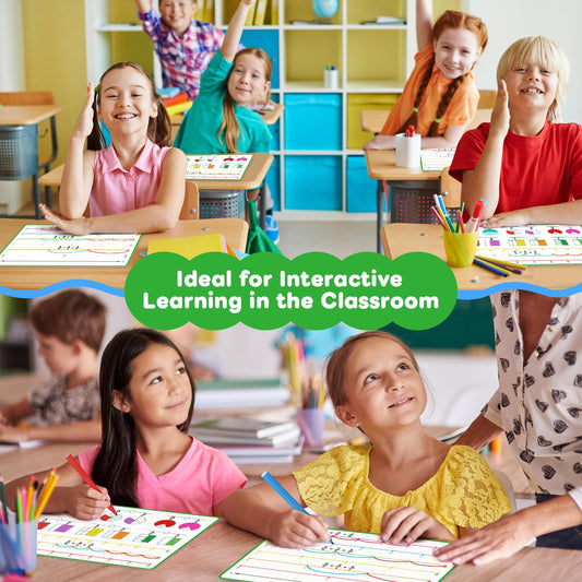 Laffunz dry erase sheets 12x9 for reusable math practice and group activities