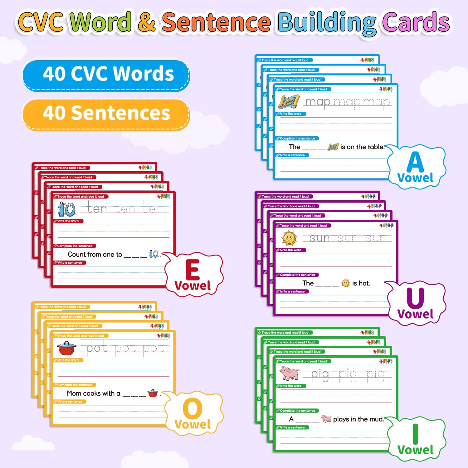 Laffunz flashcards with CVC and sight words for practice