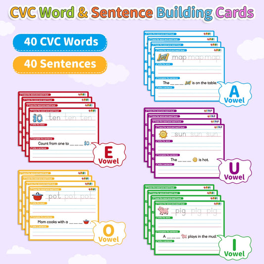 Laffunz flashcards with CVC and sight words for practice