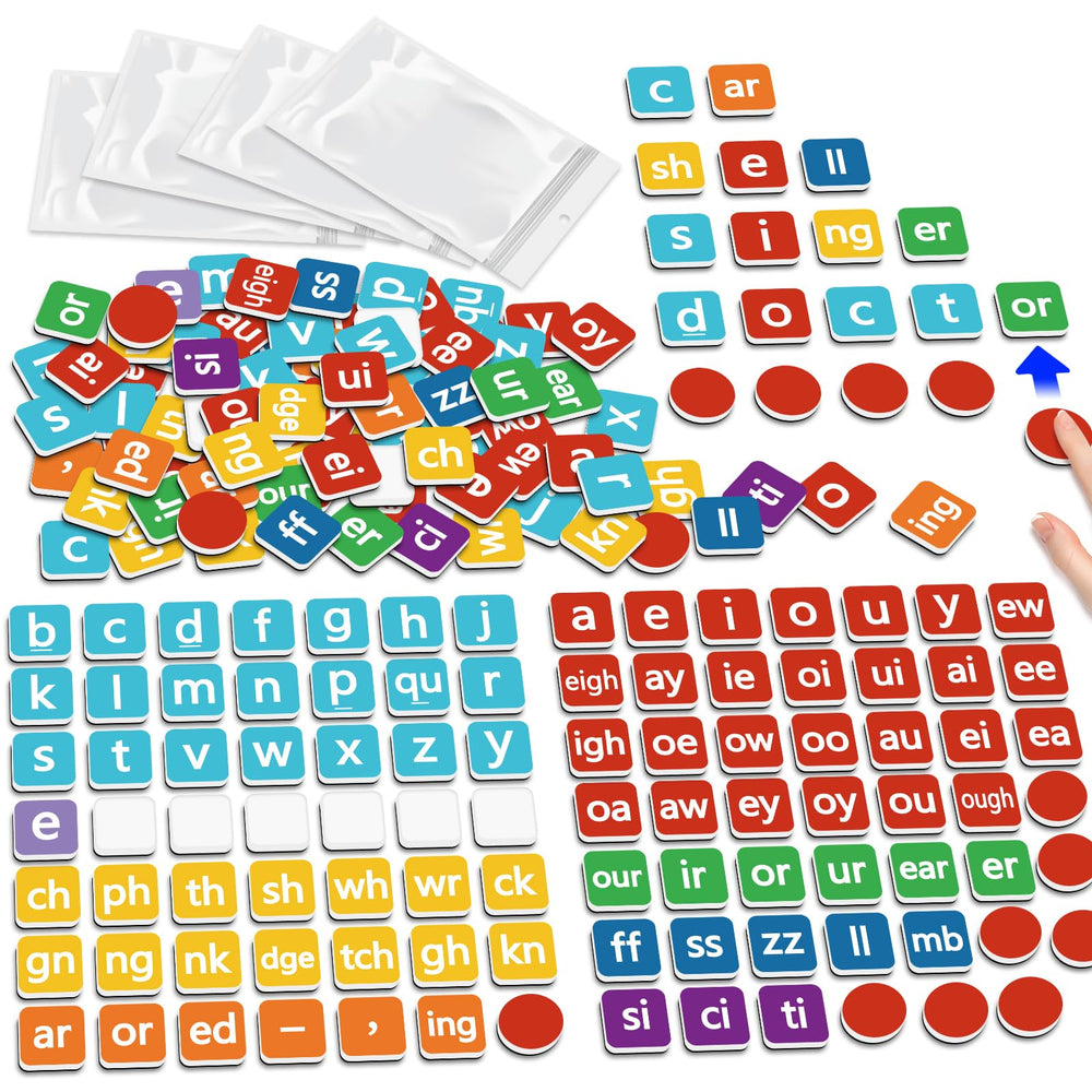 Laffunz Phonics Tiles Letters enable word-building on the fridge