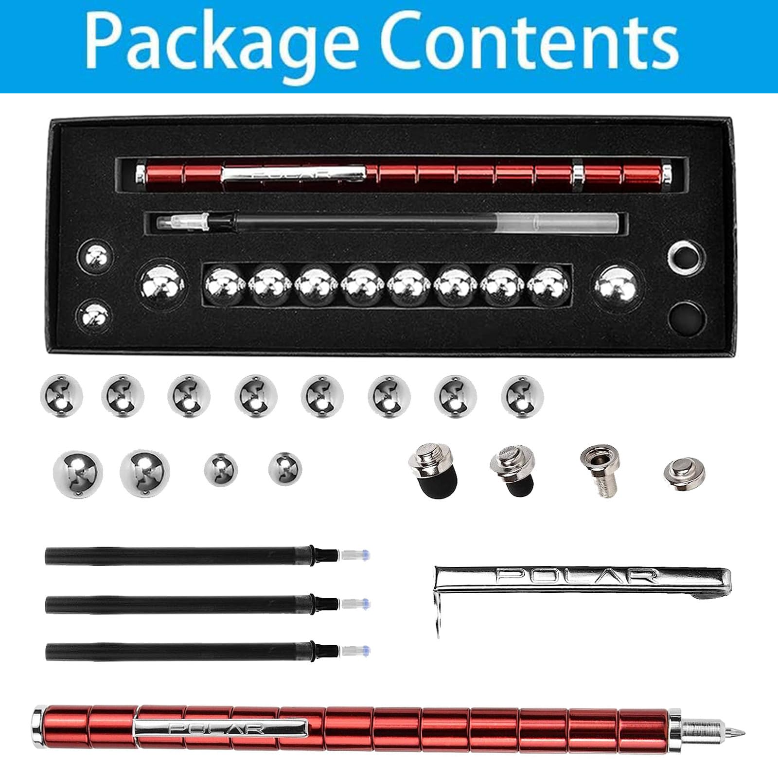 Red Lafoxla magnetic pen ideal as a desk toy and gift