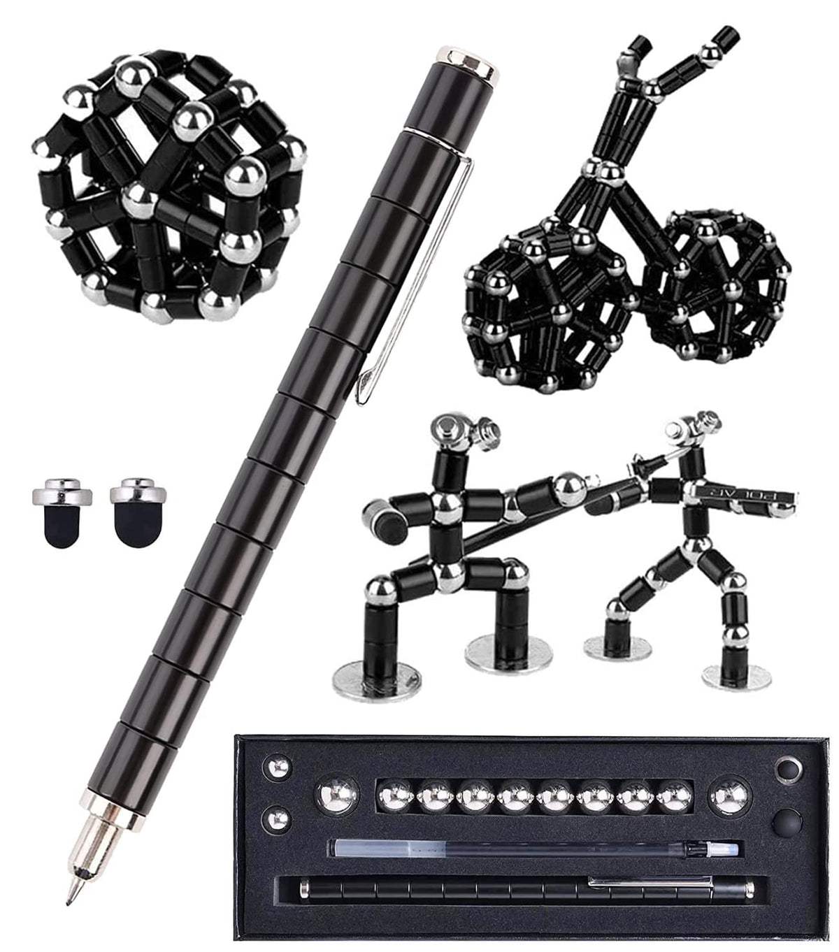 Lafoxla fidget pen with magnetic metal for creative shaping and stress relief