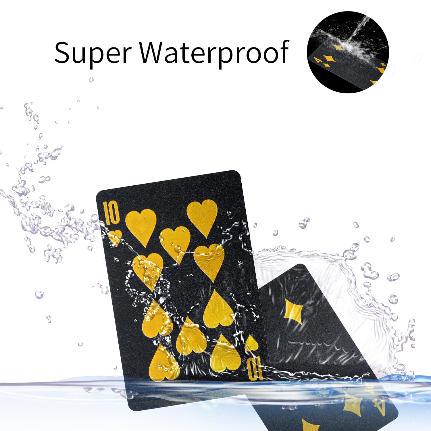 LAGEBONA Black Diamond cards in hand highlight non-slip texture for smooth shuffling.