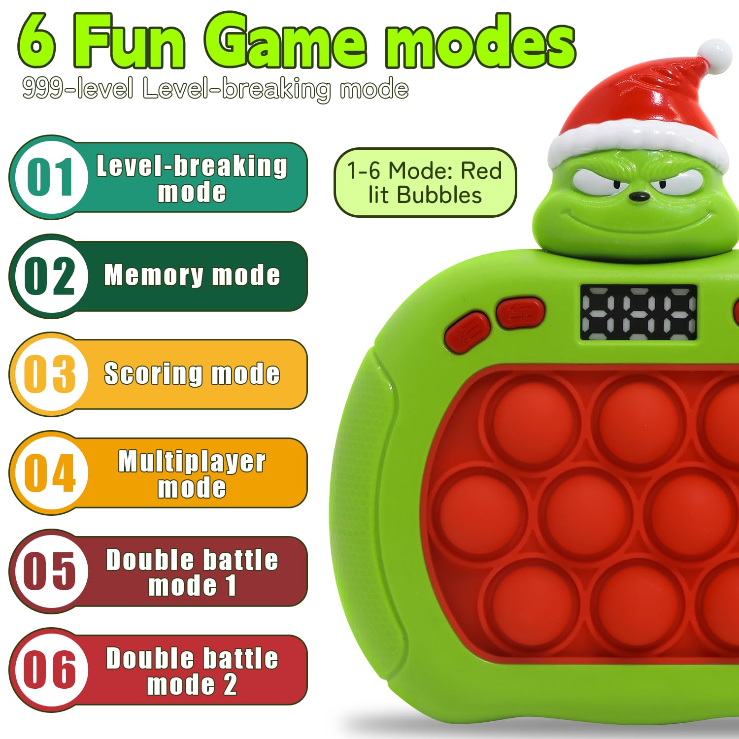 LAHAND Quick Push Bubble Rabbit six game modes provide varied solo and group play.
