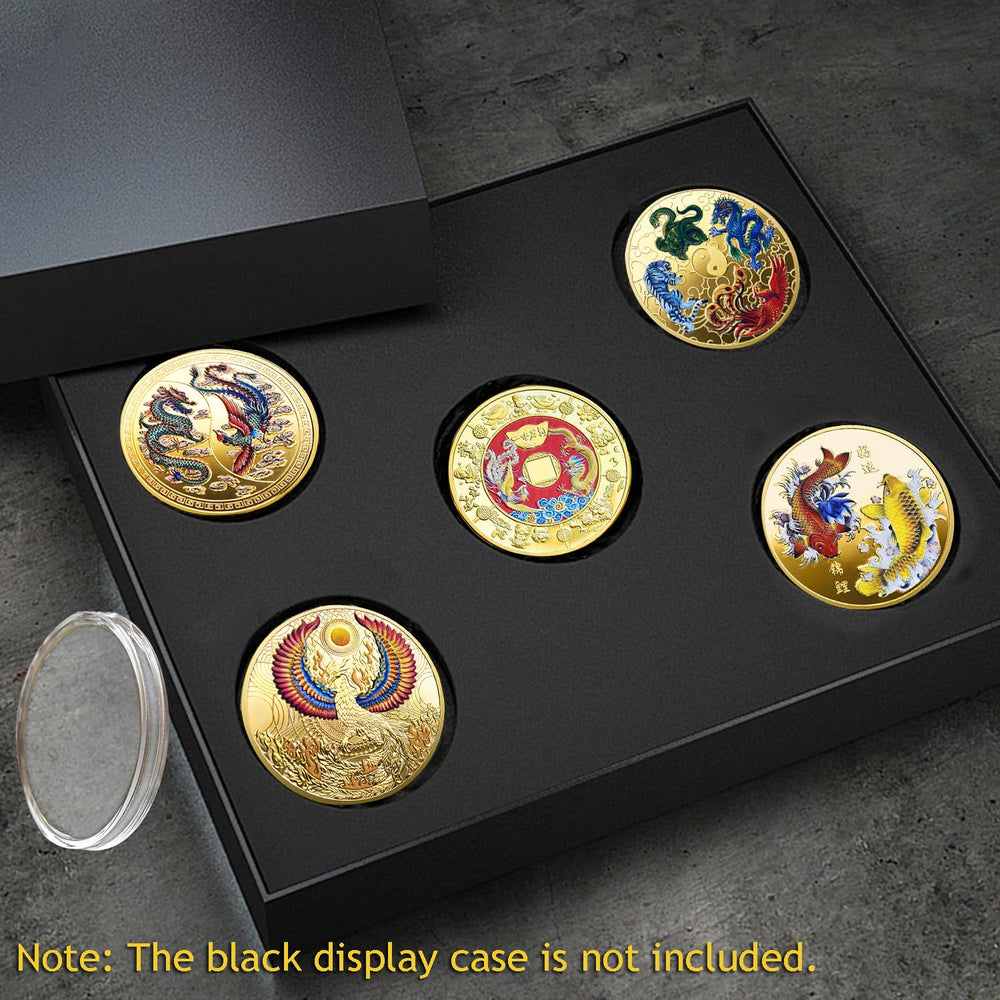 LAIAMER phoenix coin reverse blends blessing elements for office fortune charm