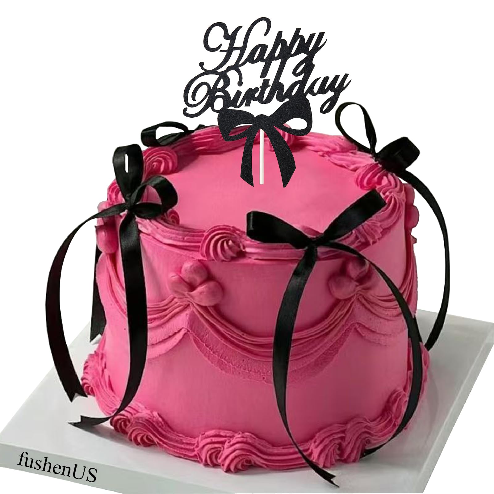 LAIFOOSHEN white spike stand keeps toppers secure on the cake.