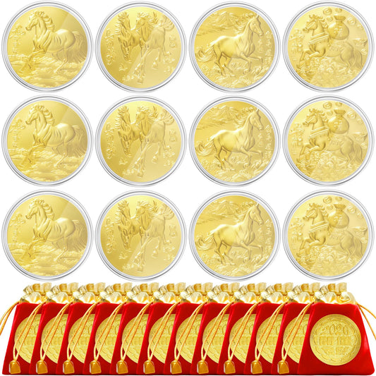 LAIAMER 12-year horse coin set with protective case for collection and gifting