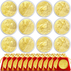 LAIAMER 12-year horse coin set with protective case for collection and gifting