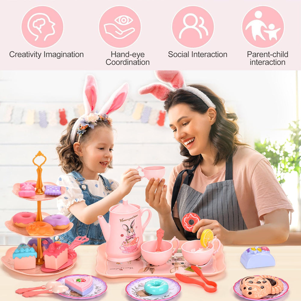 Lajeje Bunny Tea Set bunny-case portable storage keeps pieces organized
