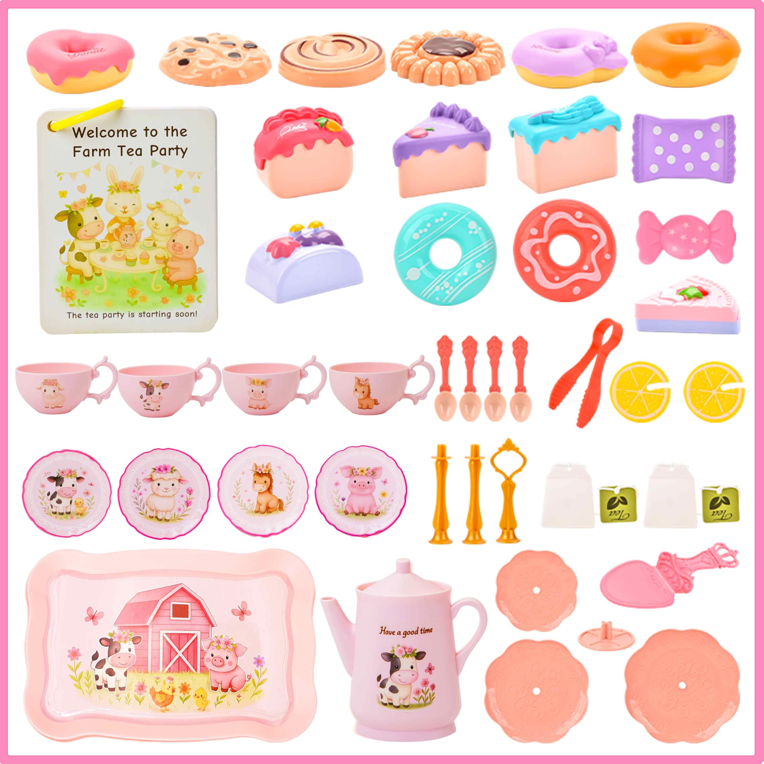 Lajeje Pink Barn Desserts add cute detail to pretend tea time.