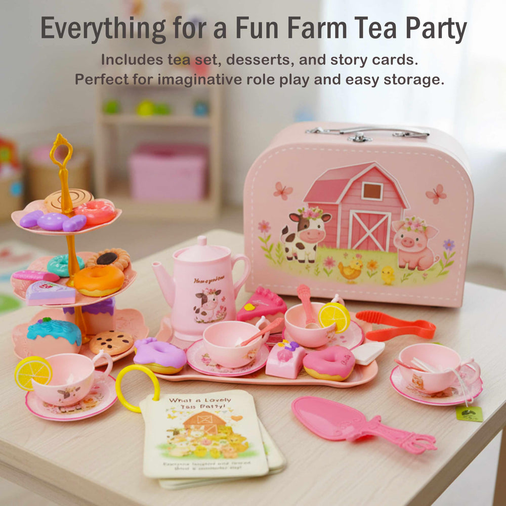 Lajeje Pink Barn Tray keeps playtime tidy and organized.