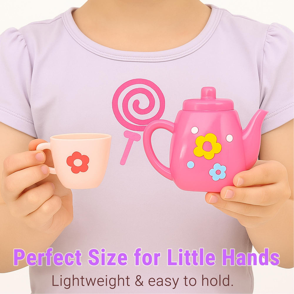Lajeje tea party set in use by child during imaginative play.