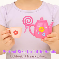 Lajeje tea party set in use by child during imaginative play.