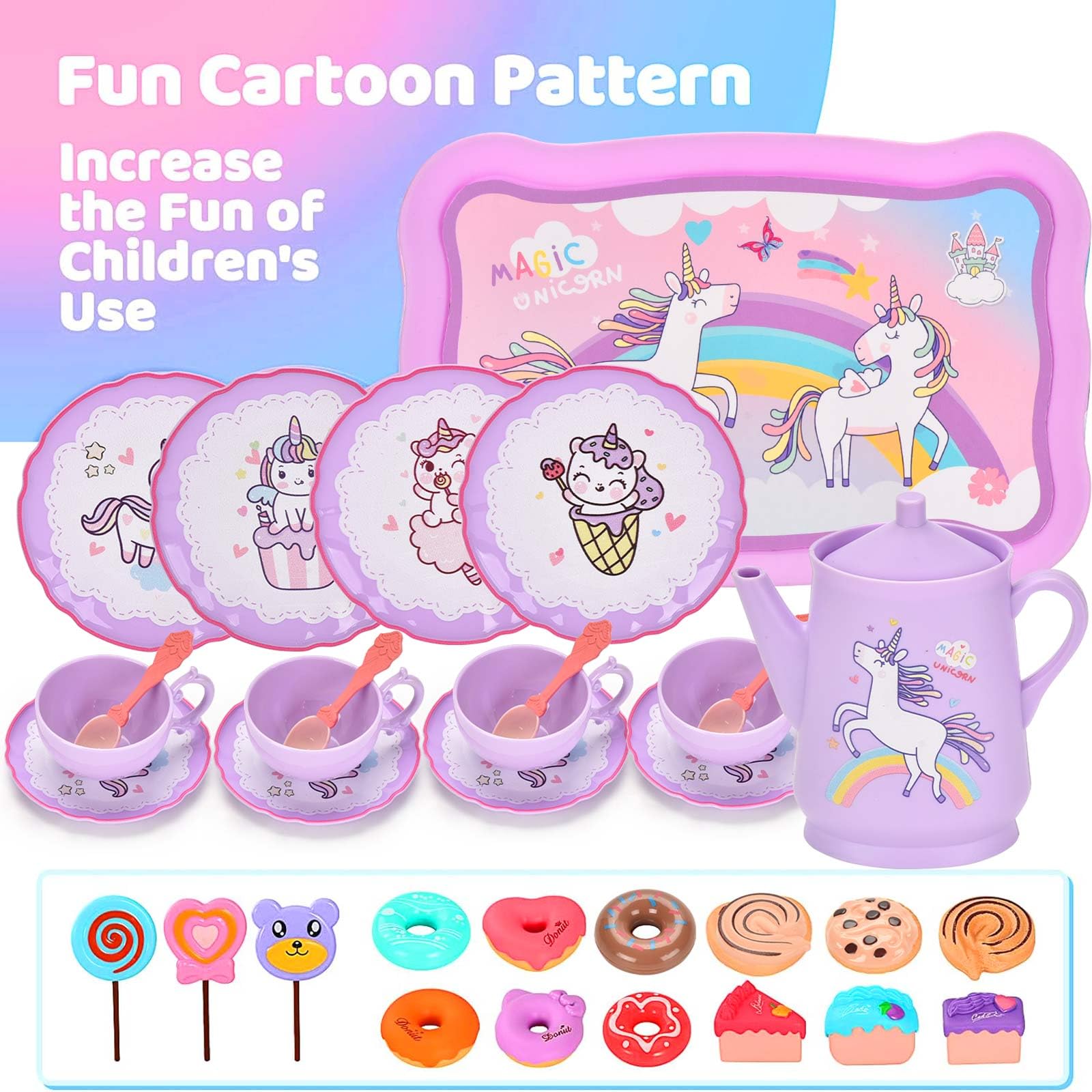 Lajeje Unicorn Tea Set cups for sharing during cozy pretend tea parties