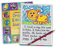 Lakeshore Draw & Write Journal cover open for kids' drawing and writing.