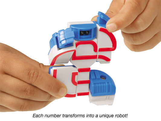 Lakeshore Number-Bots with number tiles for recognition practice.