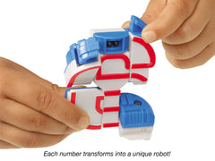 Lakeshore Number-Bots with number tiles for recognition practice.