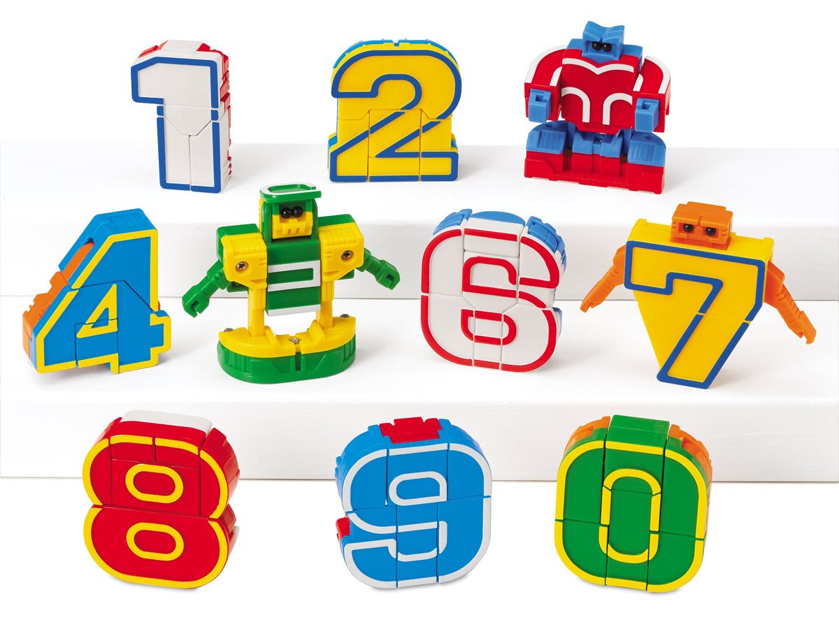 Lakeshore Number-Bots robot figures ready for counting play.