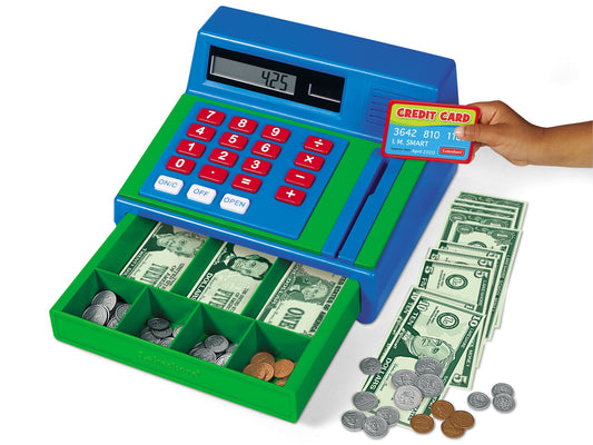 Lakeshore real-working cash register for pretend purchases and early math practice