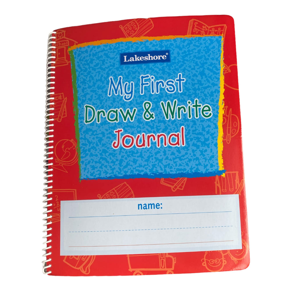 Lakeshore Young Writers Draw & Write Journal cover with bright colors to spark creativity