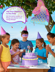 LAKINGO mermaid pinata wooden stick included for safe, interactive party games.