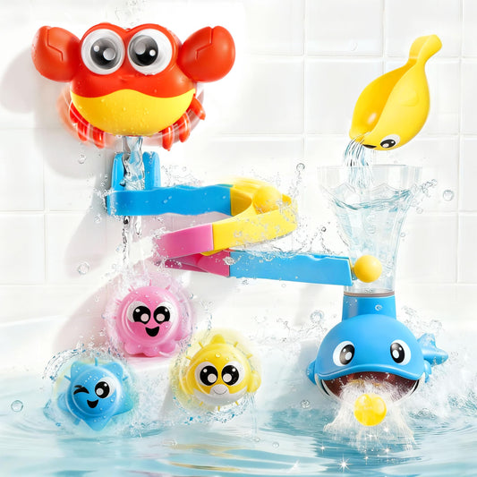 lalalark 7-in-1 bath toy crab with suction cups for easy tub attachment
