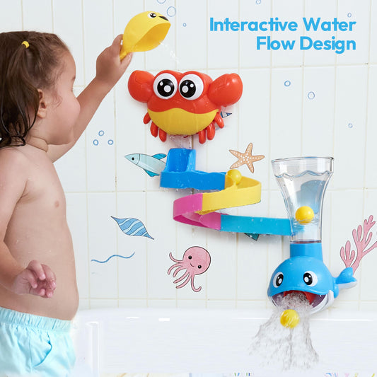 lalalark 7-in-1 bath toy whale used as a water scoop and spray