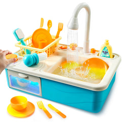 Lalalark color-changing play sink with running water for immersive pretend washing
