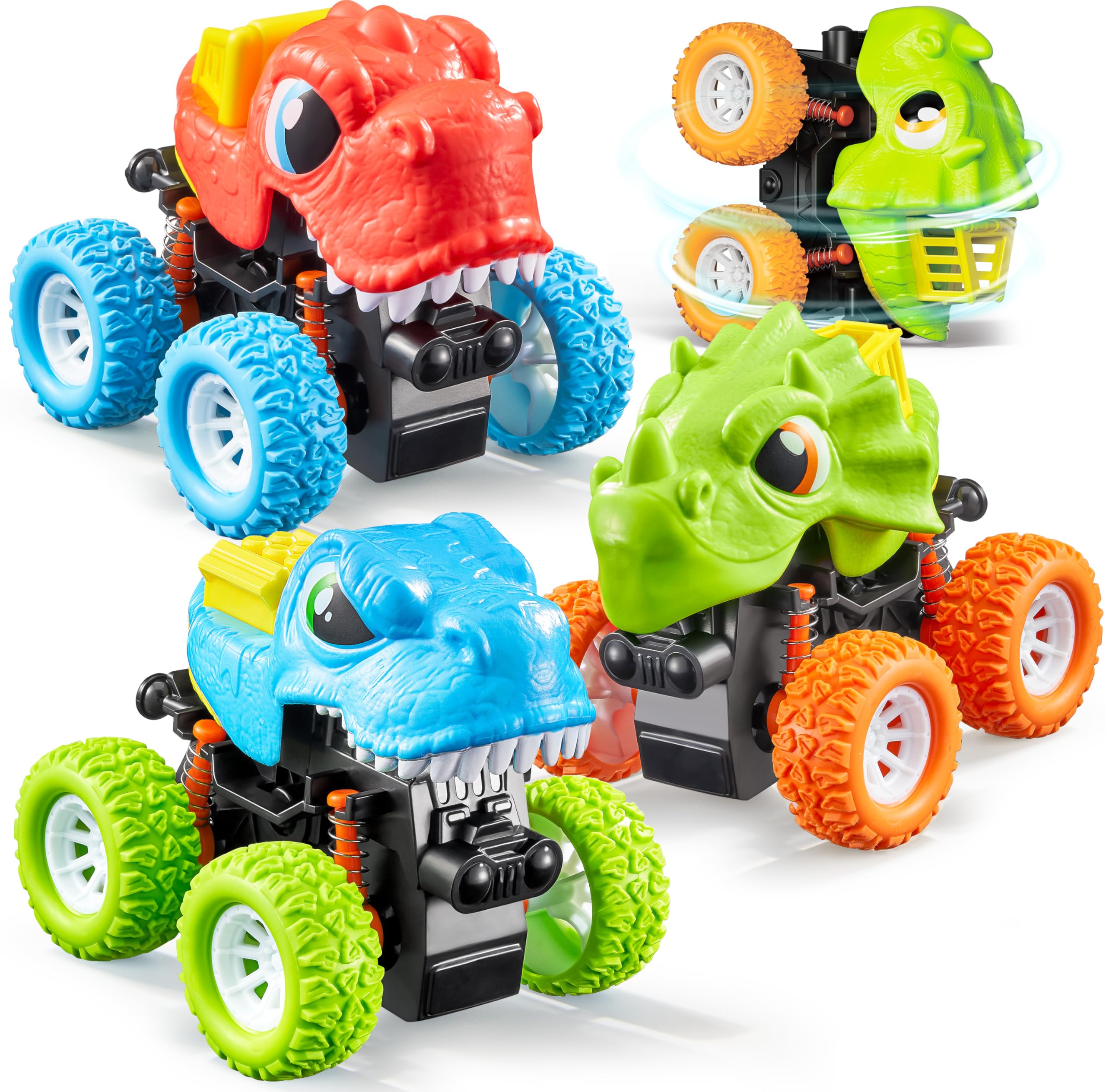 Lalalark dinosaur toys 3-pack front view, imaginative play.