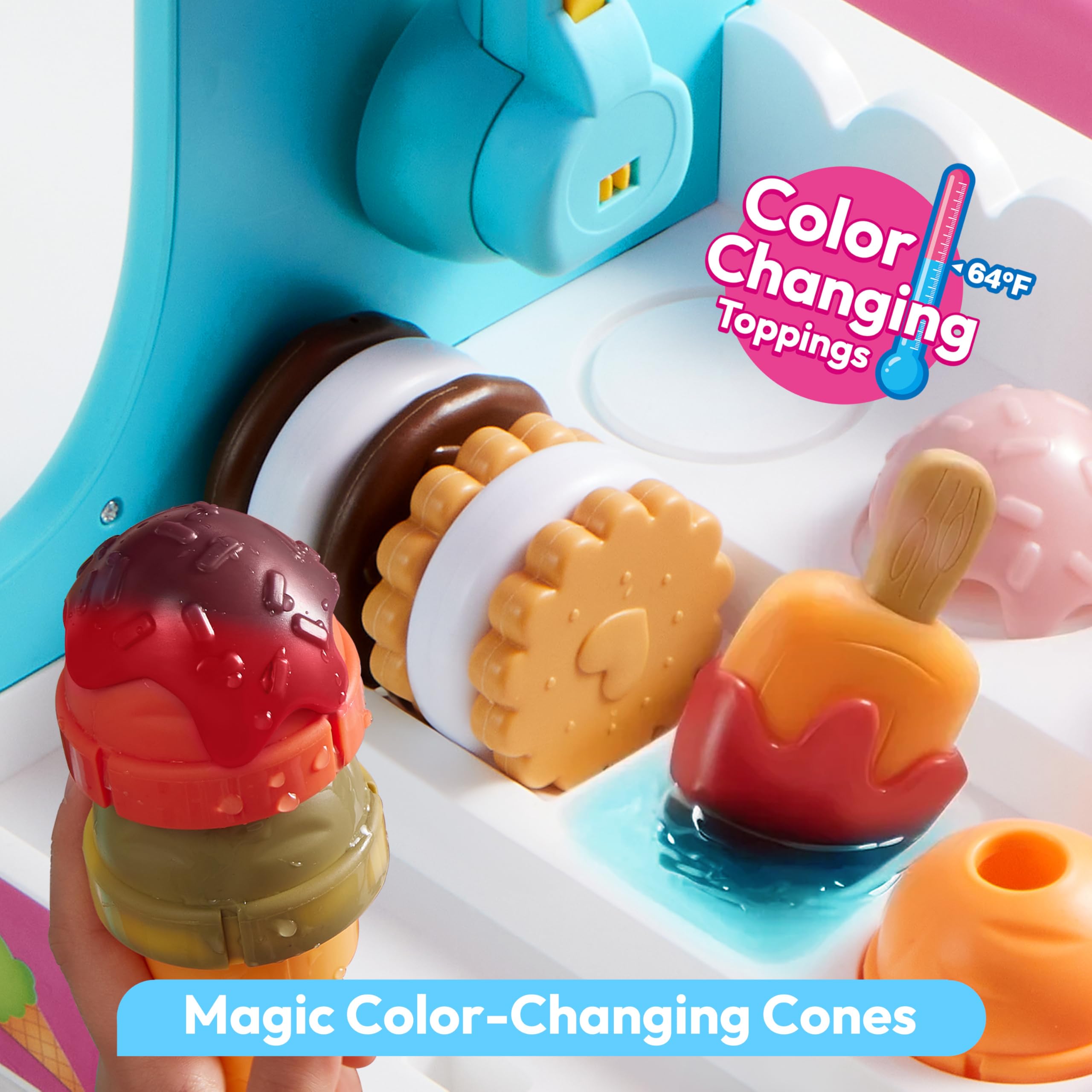 Lalalark playset includes scoops, toppings, and accessories for creative pretend play.