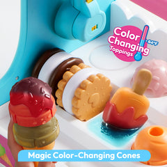 Lalalark playset includes scoops, toppings, and accessories for creative pretend play.