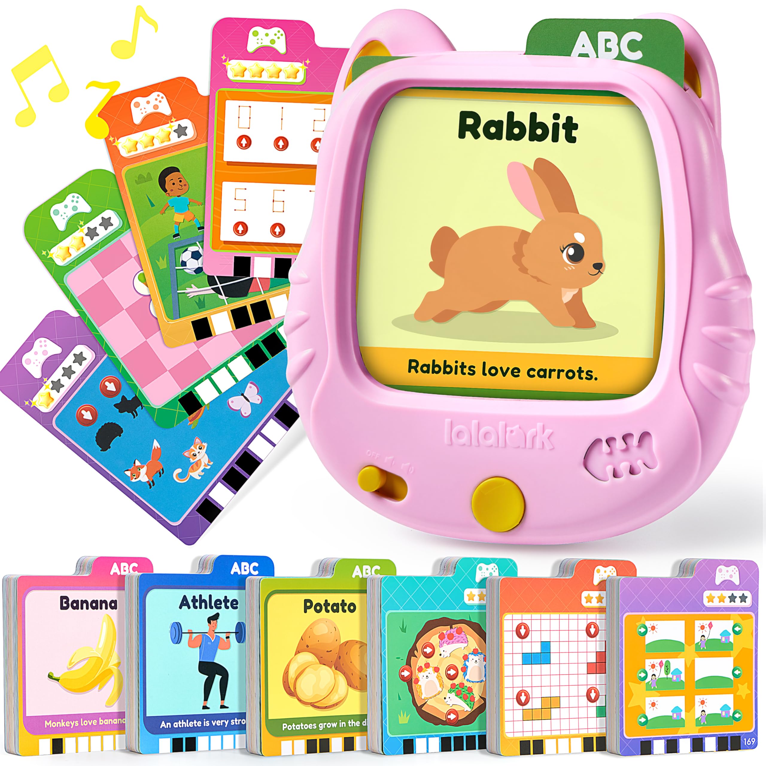 lalalark talking flash cards with cat-shaped reader deliver clear pronunciation for early learning.