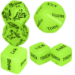 Lalamingo date night dice 6pcs glow in the dark for playful evenings.