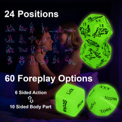 Lalamingo glow in the dark dice close up showing crisp acrylic print.