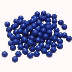 Lambid blue nylon paintball pellets in use; high visibility for practice.