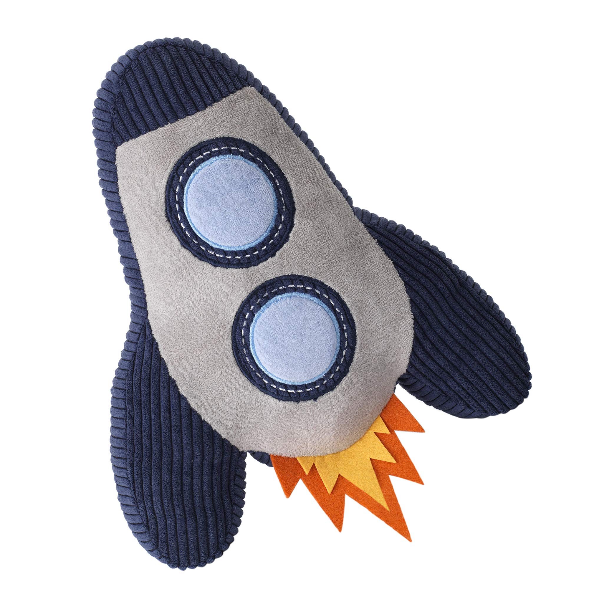 Lambs & Ivy Milky Way rocket ship pillow cozy gray minky interior
