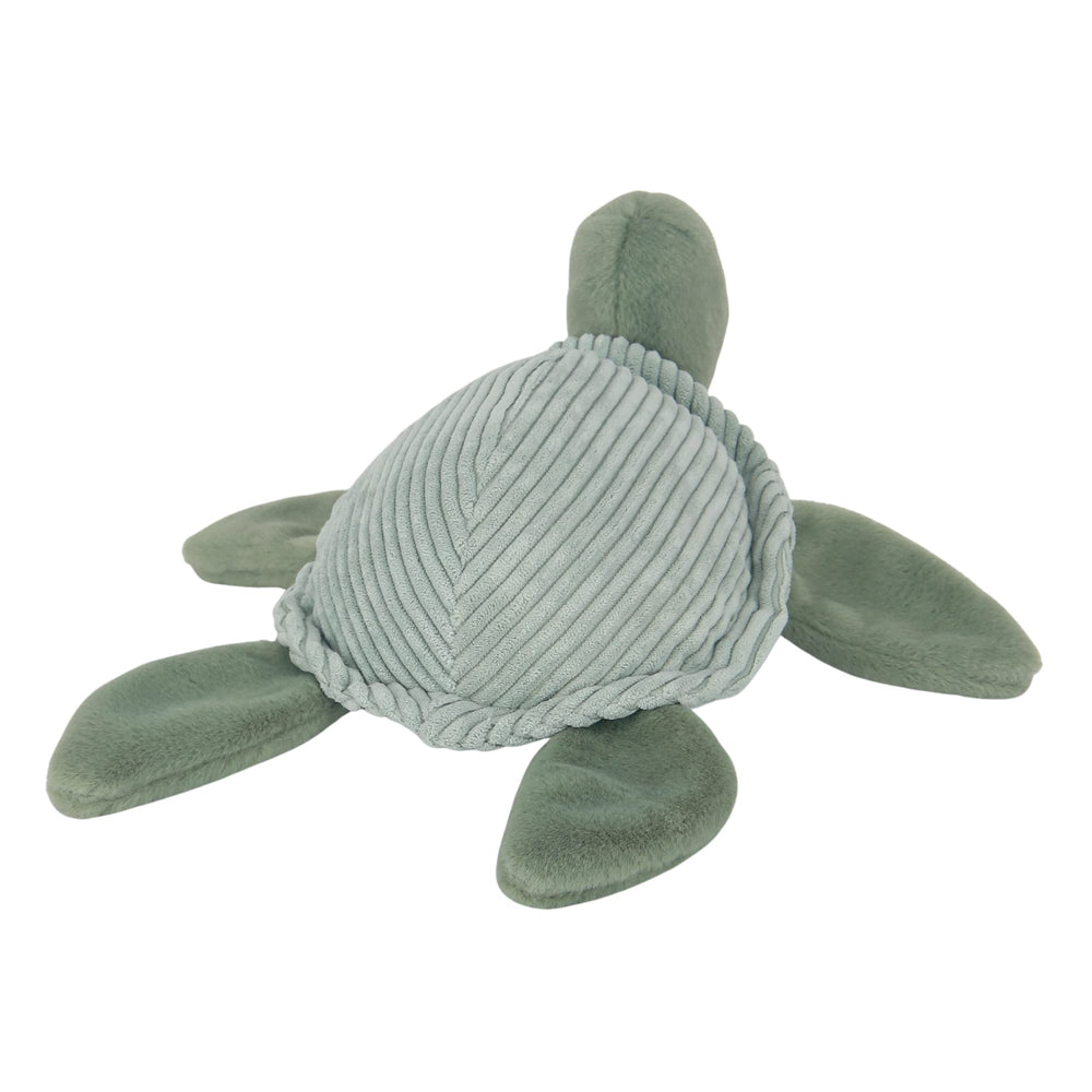 Lambs and Ivy embroidered-face turtle plush, baby-safe design for gentle exploration.